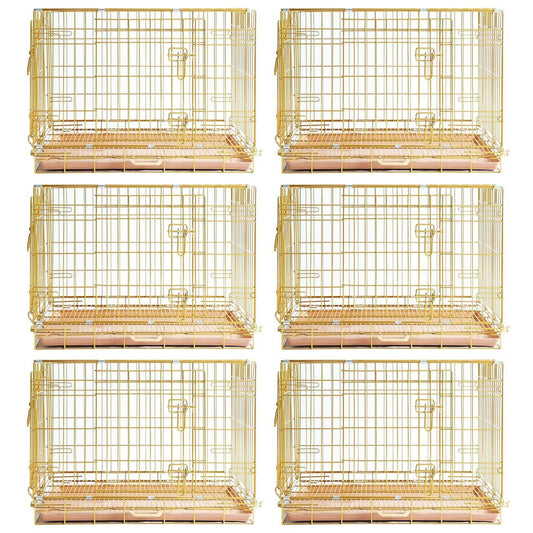 24-42" Collapsible Copper Gold Dog Crate GLD24-42
