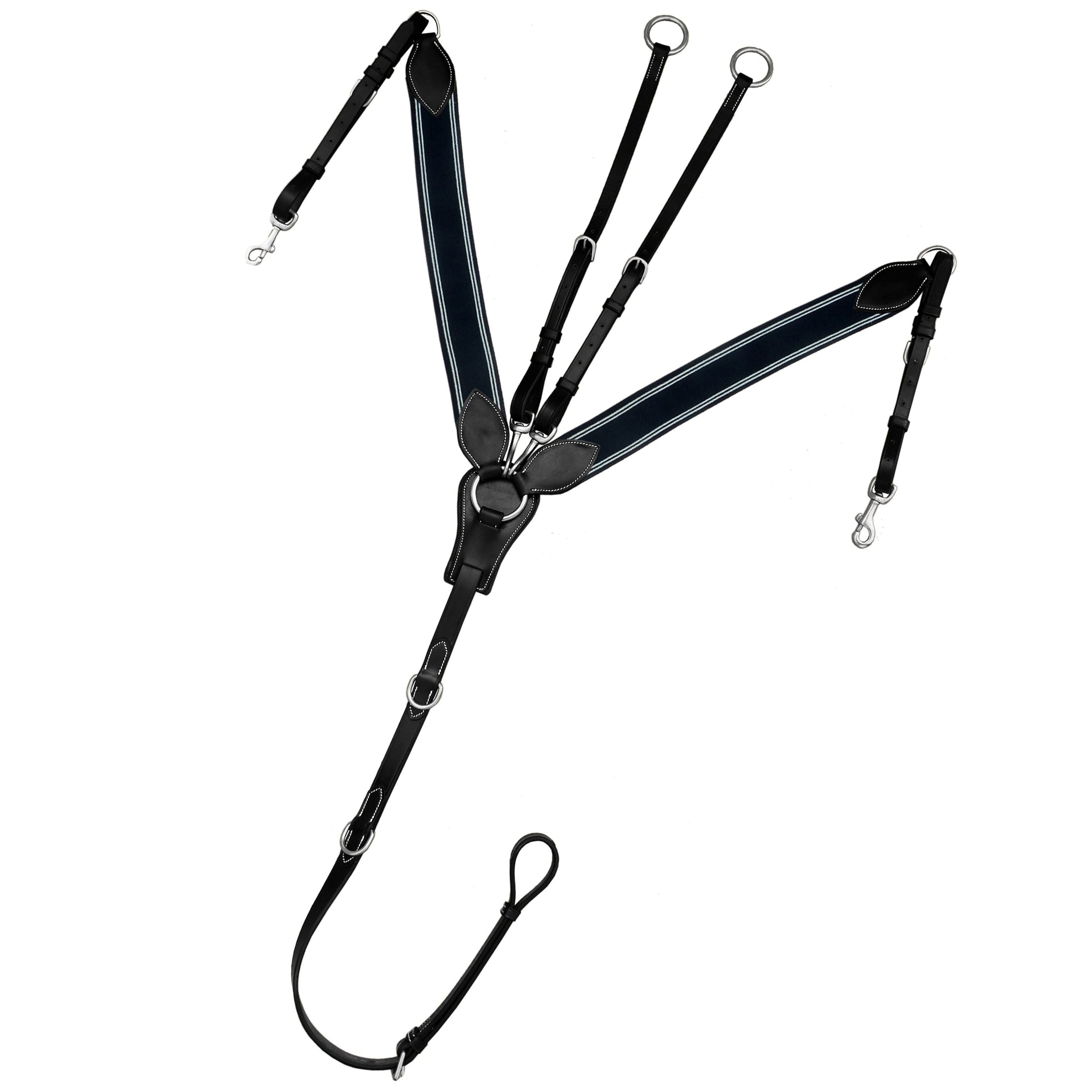 ExionPro Wide Elastic 3 Point Breastplate - Navy Blue Elastic with White Lines