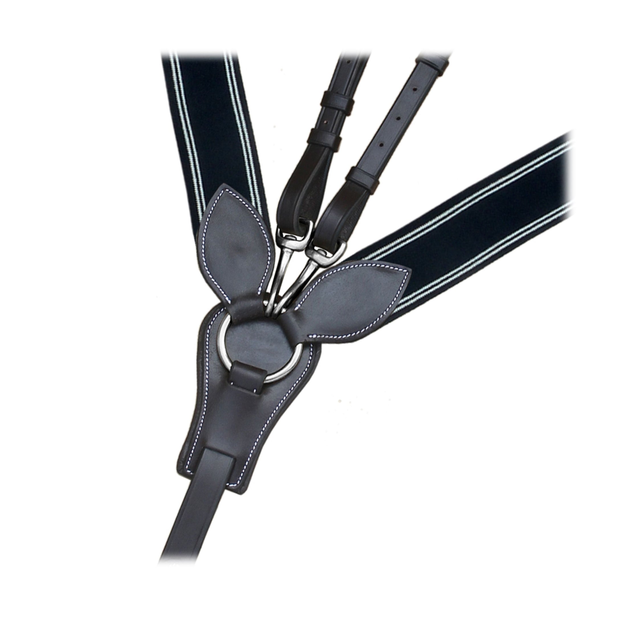 ExionPro Wide Elastic 3 Point Breastplate - Navy Blue Elastic with White Lines