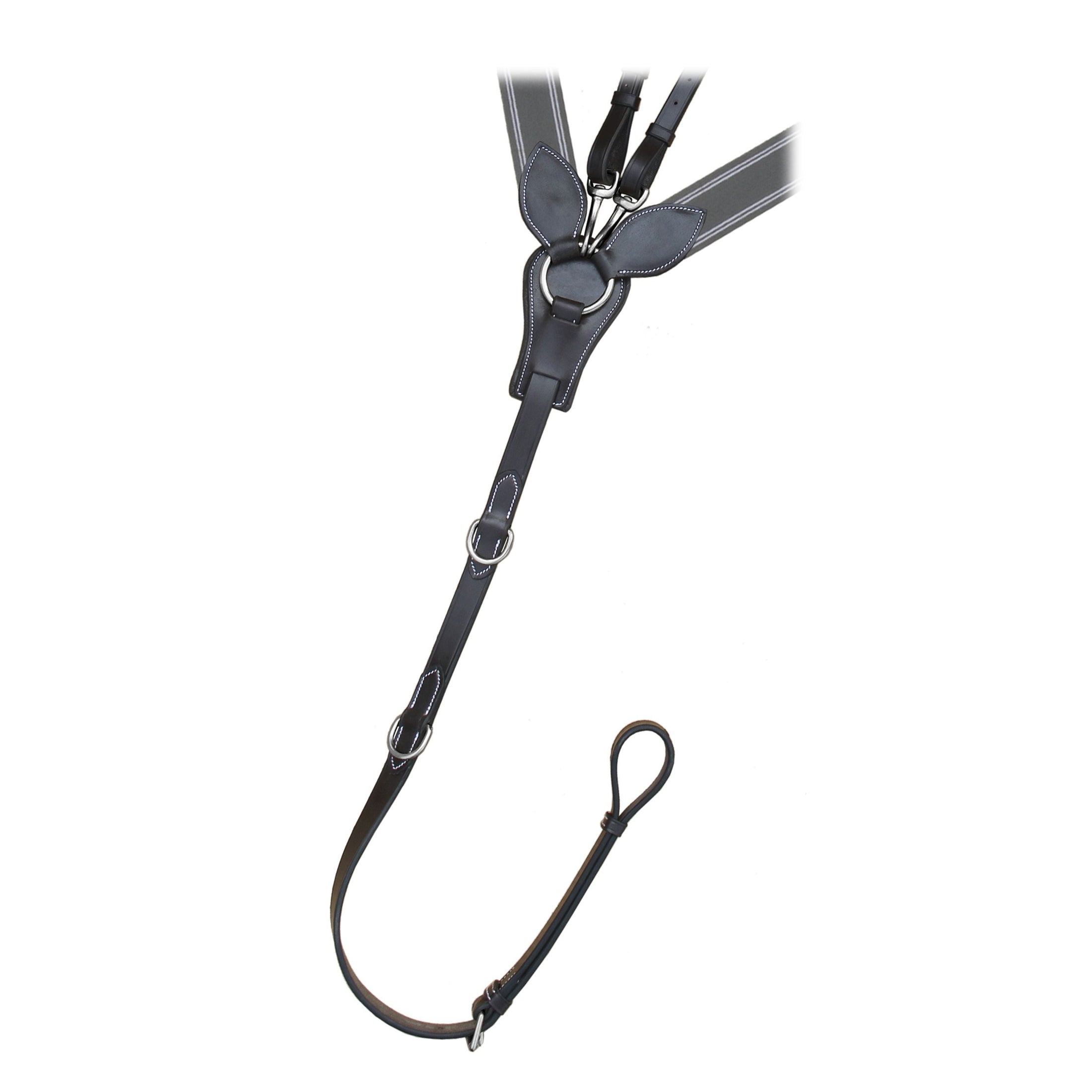 ExionPro Wide Elastic 3 Point Breastplate - Grey Elastic & White Lines 