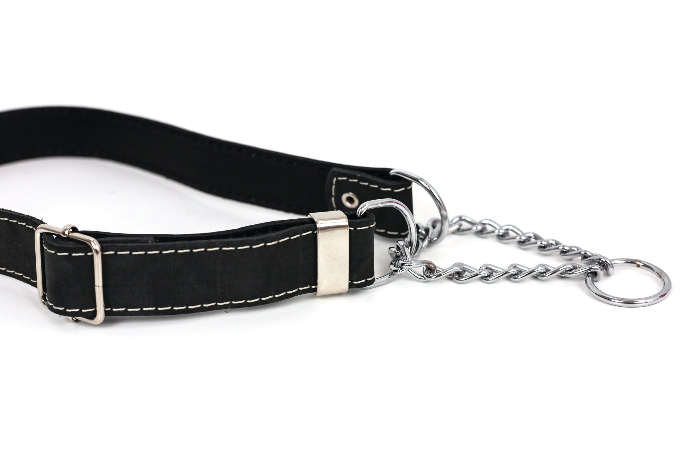 Martingale Midnight Black Leather Dog Collar - image 2