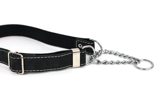 Martingale Midnight Black Leather Dog Collar - image 2