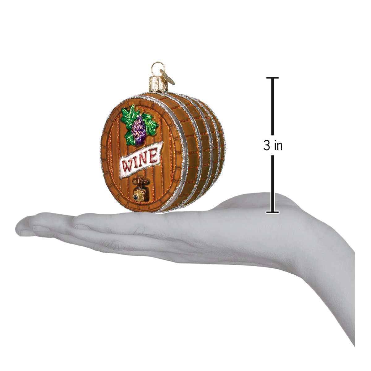 Wine Barrel Ornament - Southlake Paws