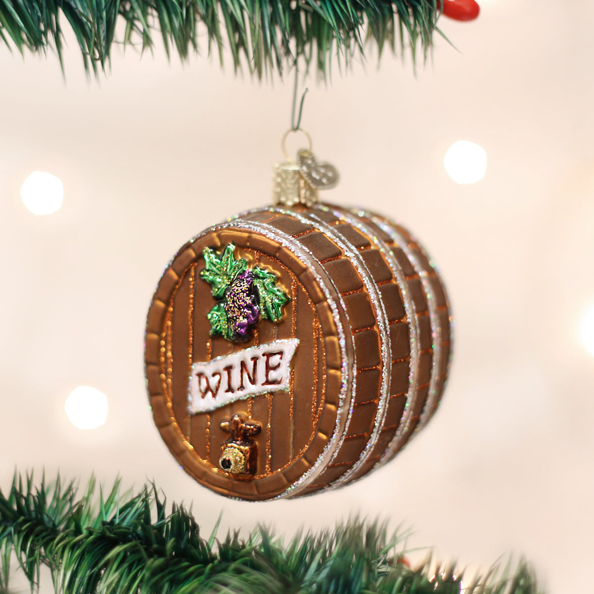 Wine Barrel Ornament - Southlake Paws