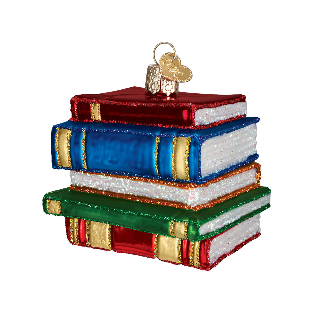 Stack Of Books Ornament - Southlake Paws