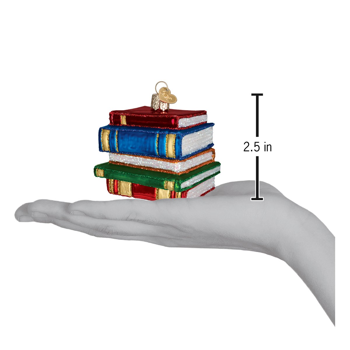 Stack Of Books Ornament - Southlake Paws