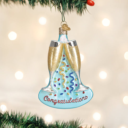 Champagne Toast Ornament - Southlake Paws