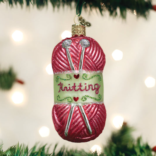 Knitting Yarn Ornament - Southlake Paws
