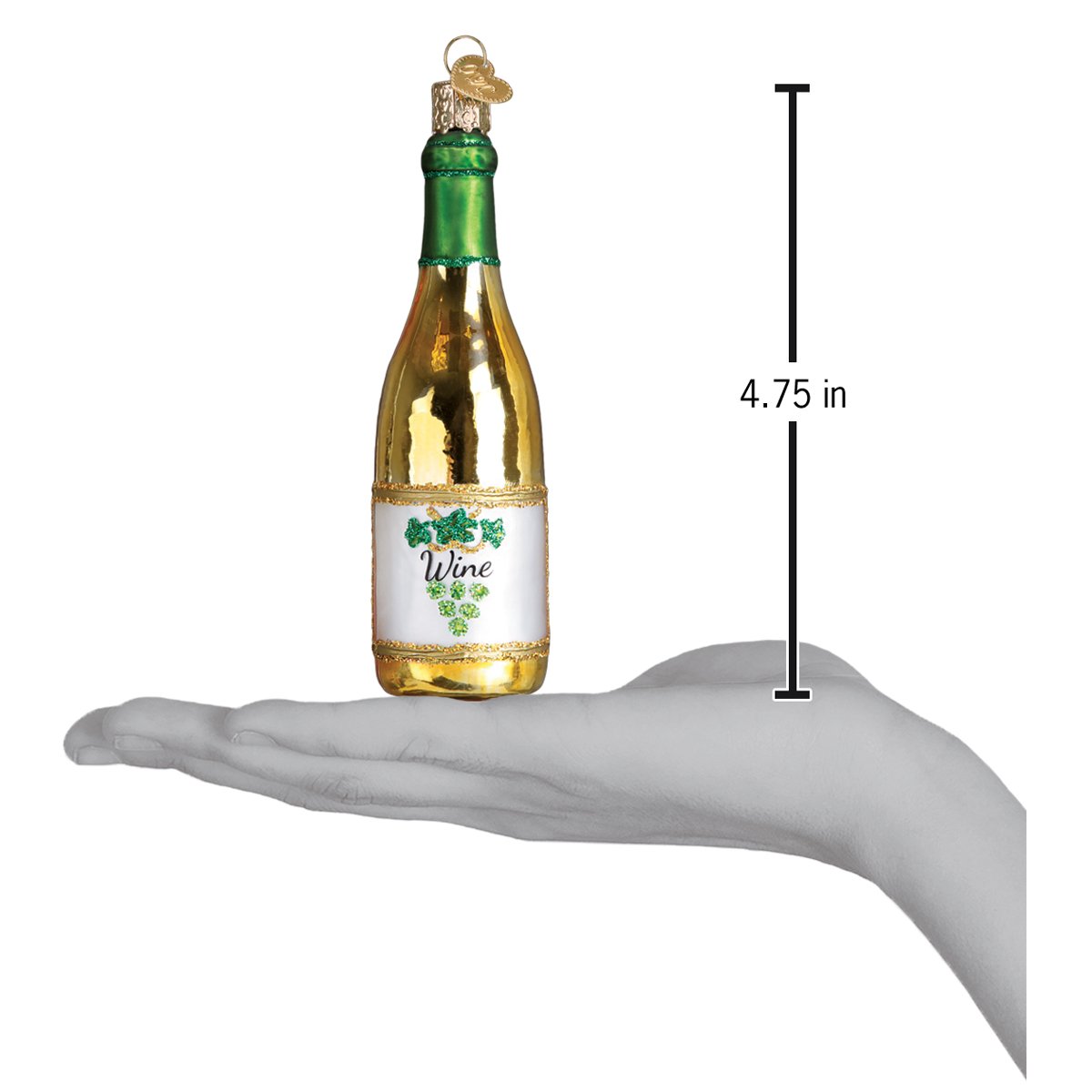 White Wine Bottle Ornament - Southlake Paws
