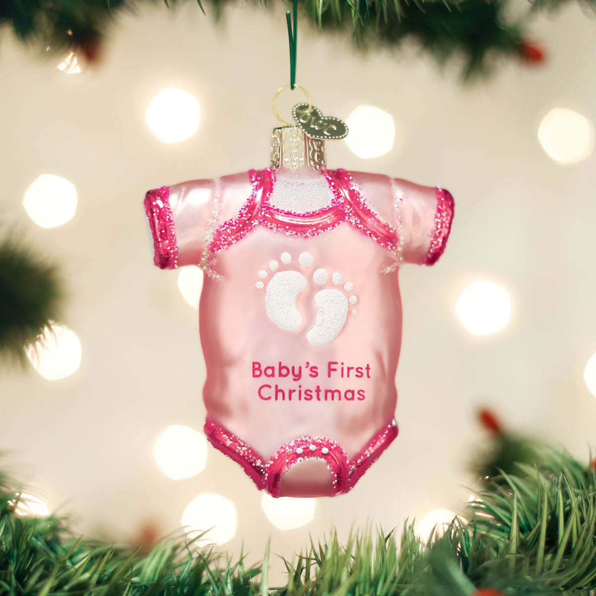 Pink Baby Onesie Ornament - Southlake Paws