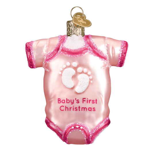Pink Baby Onesie Ornament - Southlake Paws