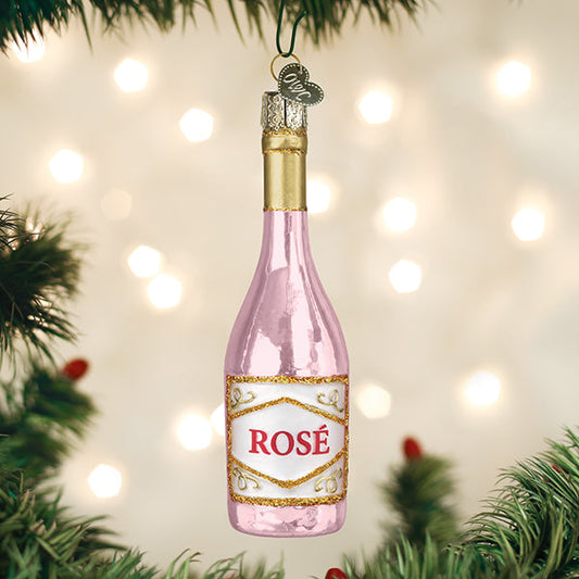 Rose Wine Ornament - Southlake Paws