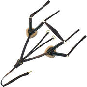 ExionPro 5 Point Breastplate with Sheepskin Padding - Green Elastic & White Lines