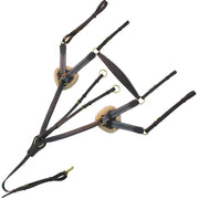 ExionPro 5 Point Breastplate with Sheepskin Padding - Grey Elastic & White Lines 