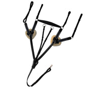 ExionPro 5 Point Breastplate with Sheepskin Padding - Navy Blue Elastic & White Lines