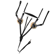 ExionPro 5 Point Breastplate with Sheepskin Padding - Grey Elastic & White Lines