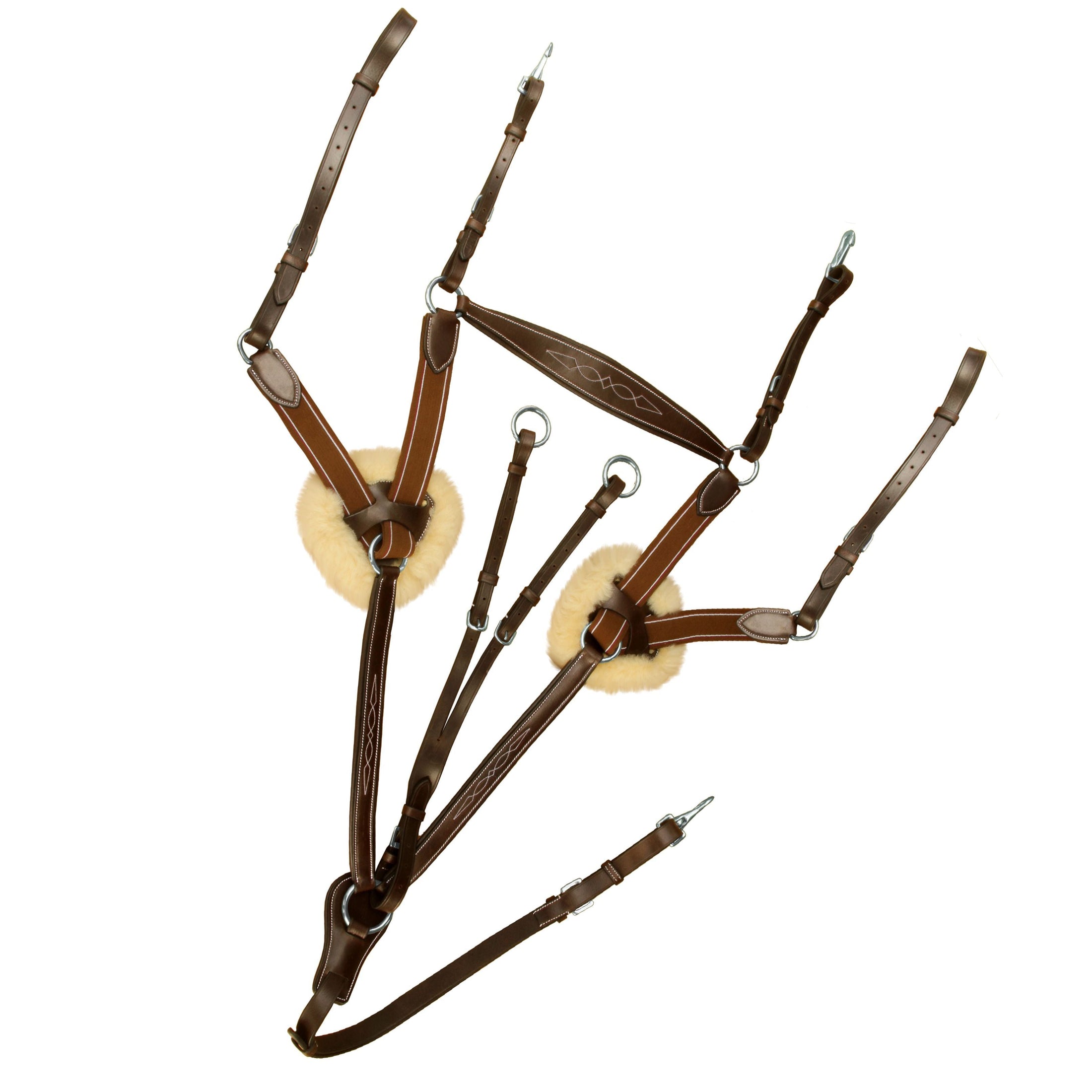 ExionPro 5 Point Breastplate with Sheepskin Padding - Matching Elastic