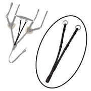 ExionPro 5 Point Breastplate with Sheepskin Padding - Navy Blue Elastic & White Lines