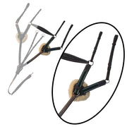 ExionPro 5 Point Breastplate with Sheepskin Padding - Green Elastic & White Lines