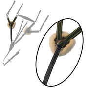 ExionPro 5 Point Breastplate with Sheepskin Padding - Green Elastic & Yellow Lines