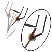 ExionPro 5 Point Breastplate with Sheepskin Padding - Burgundy Elastic & White Strips