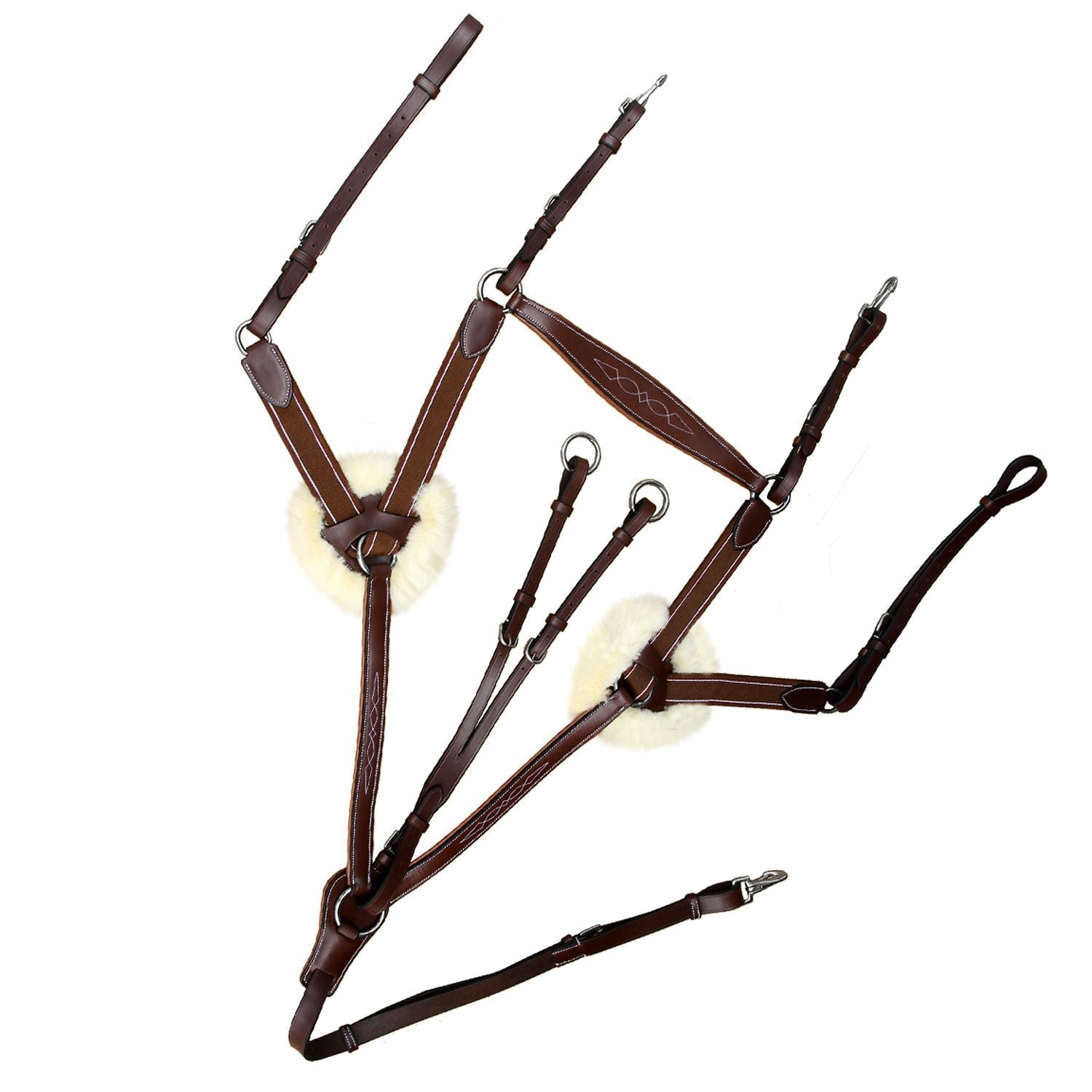 ExionPro 5 Point Breastplate with Sheepskin Padding - Matching Elastic