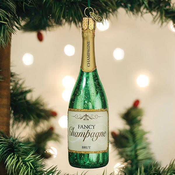 Fancy Champagne Bottle Ornament - Southlake Paws