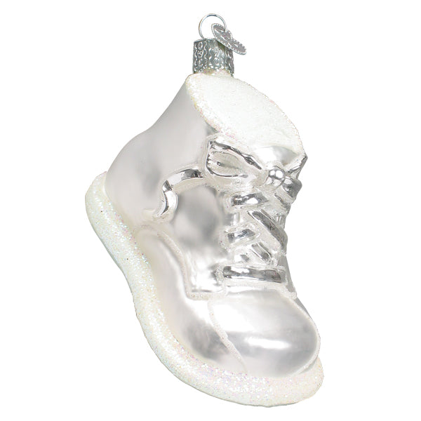 White Baby Shoe Ornament - Southlake Paws