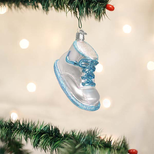 Blue Baby Shoe Ornament - Southlake Paws