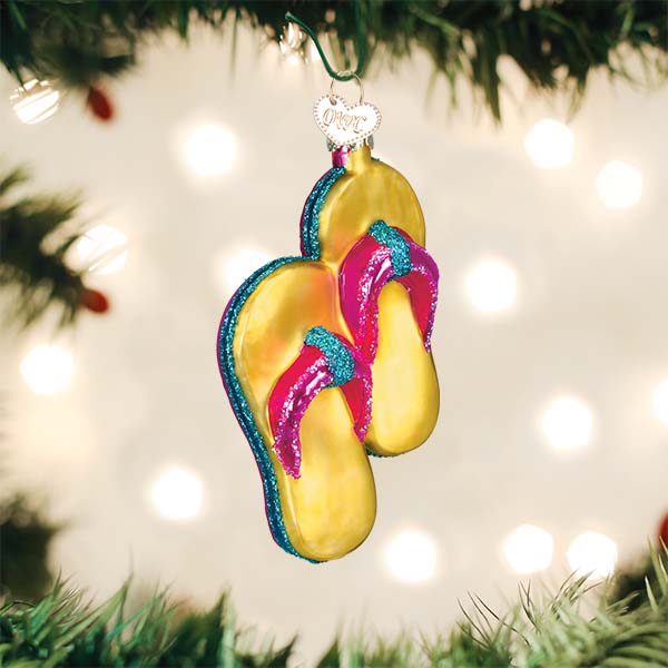 Yellow Flip-flops Ornament - Southlake Paws