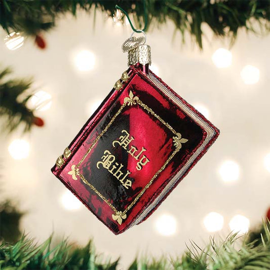 Red Bible Ornament - Southlake Paws