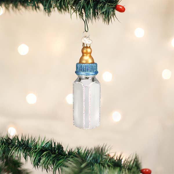 Boy Baby Bottle Ornament - Southlake Paws