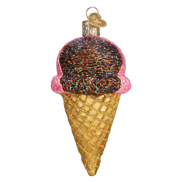 Neapolitan Ice Cream Cone Ornament - Southlake Paws