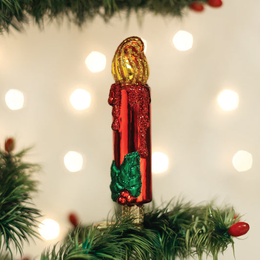Red Clip-on Candle Ornament - Southlake Paws