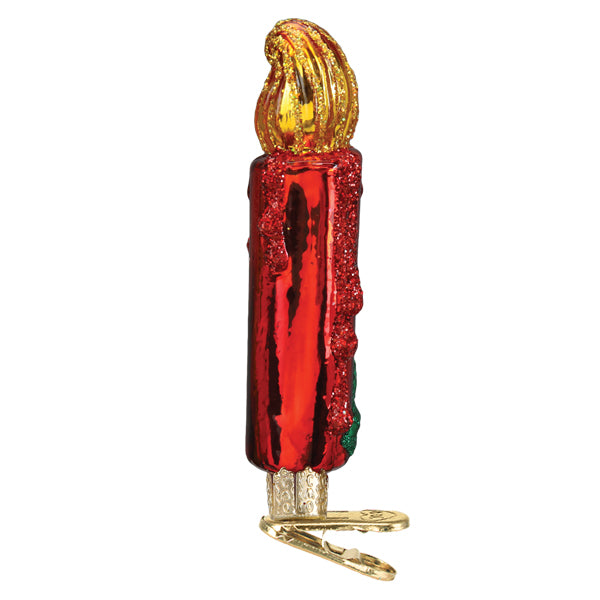 Red Clip-on Candle Ornament - Southlake Paws