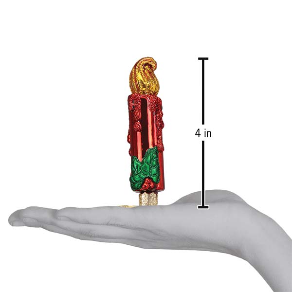 Red Clip-on Candle Ornament - Southlake Paws
