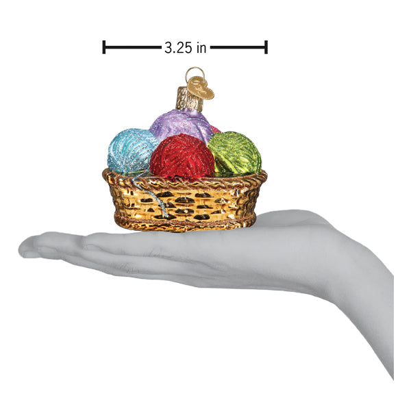 Basket Of Yarn Ornament - Southlake Paws