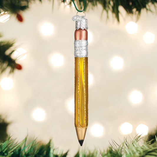 Yellow Pencil Ornament - Southlake Paws
