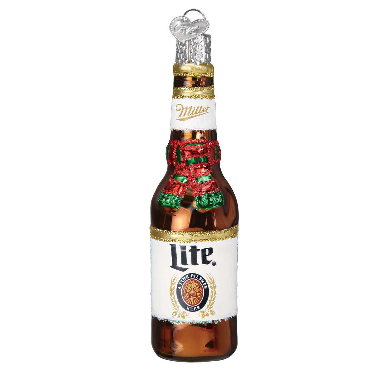 Holiday Miller Lite Bottle Ornament - Southlake Paws