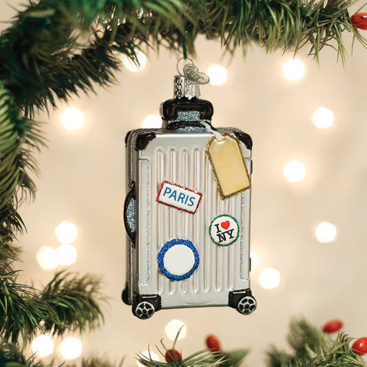 Rolling Suitcase Ornament - Southlake Paws