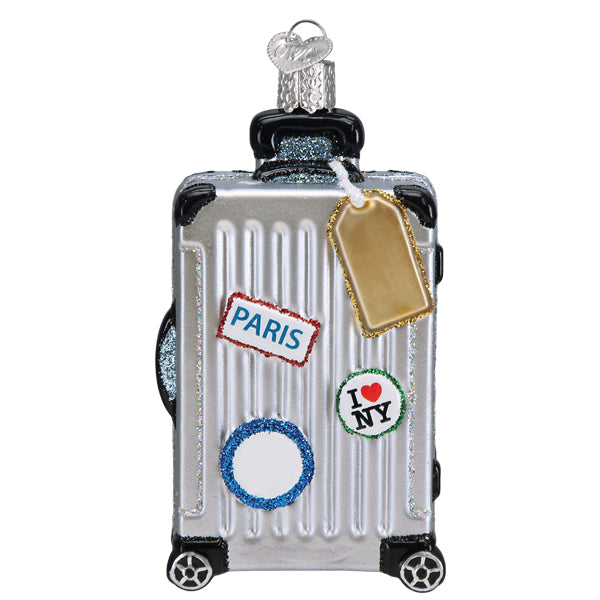 Rolling Suitcase Ornament - Southlake Paws