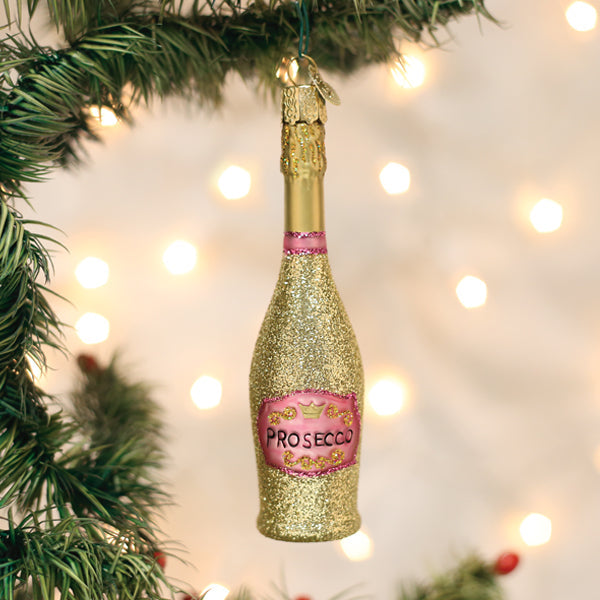Prosecco Bottle Ornament - Southlake Paws
