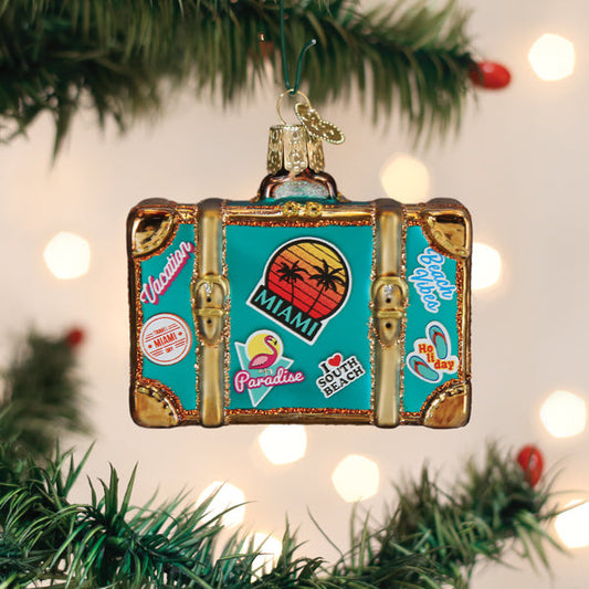 Miami Suitcase Ornament - Southlake Paws