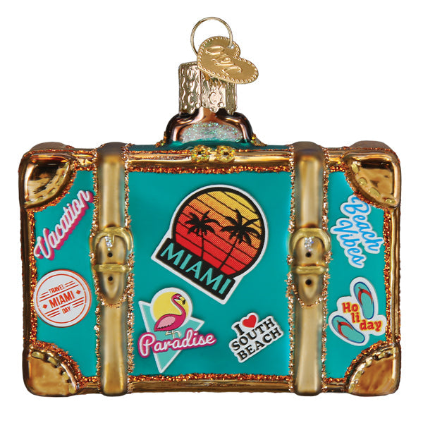 Miami Suitcase Ornament - Southlake Paws