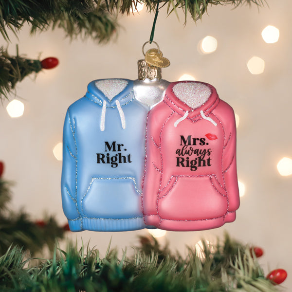 Mr. & Mrs. Hoodies Ornament - Southlake Paws