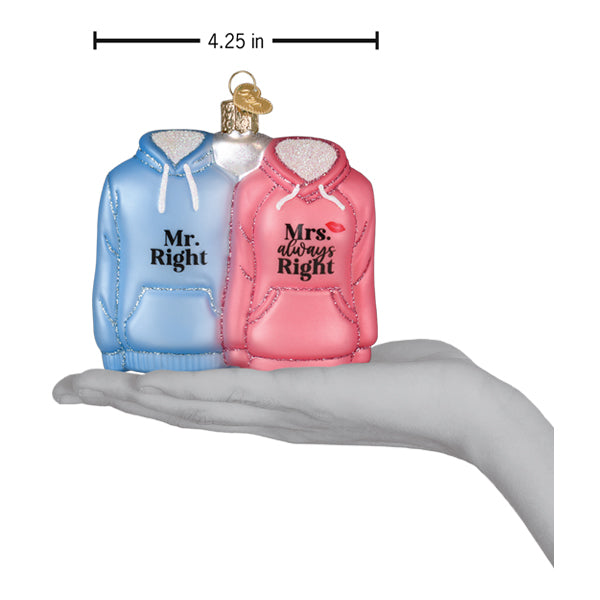 Mr. & Mrs. Hoodies Ornament - Southlake Paws