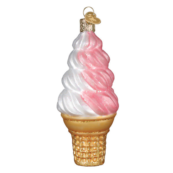 Strawberry Swirl Soft Serve Ornament - Southlake Paws