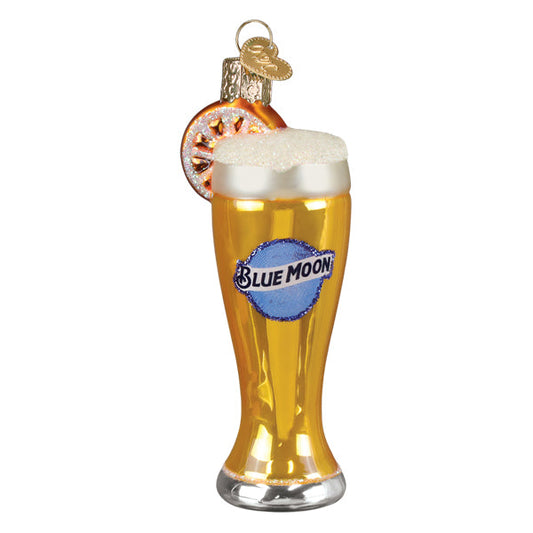 Glass Of Blue Moon Beer Ornament - Southlake Paws