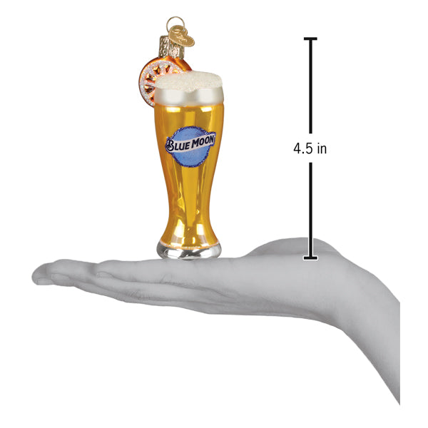 Glass Of Blue Moon Beer Ornament - Southlake Paws