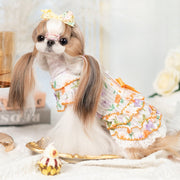Luxury design dog dress tulip chiffon 2 colors 